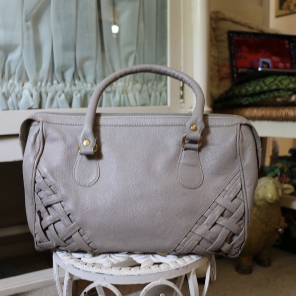 Created By Valerie New York Leather Light Gray Bag - Picture 2 of 12
